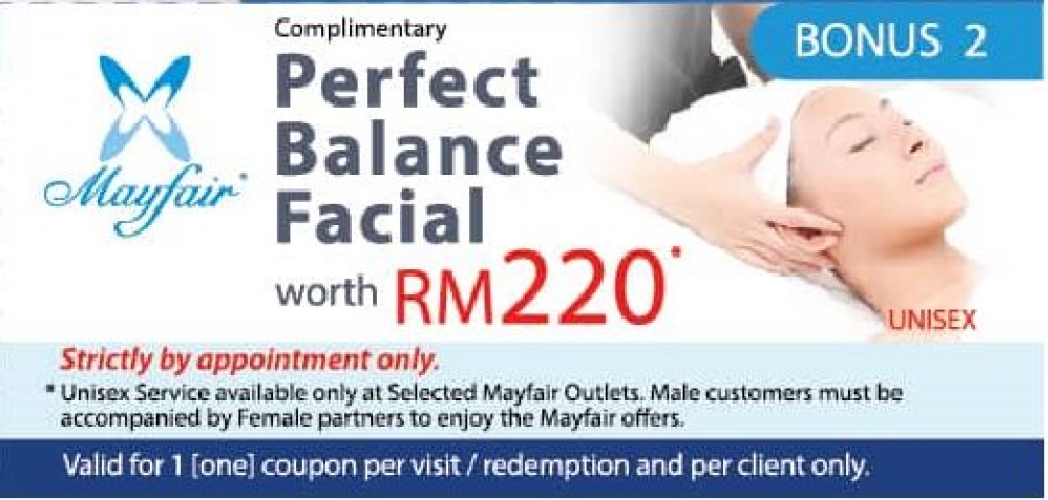 Complimentary Perfect Balance Facial worth RM220